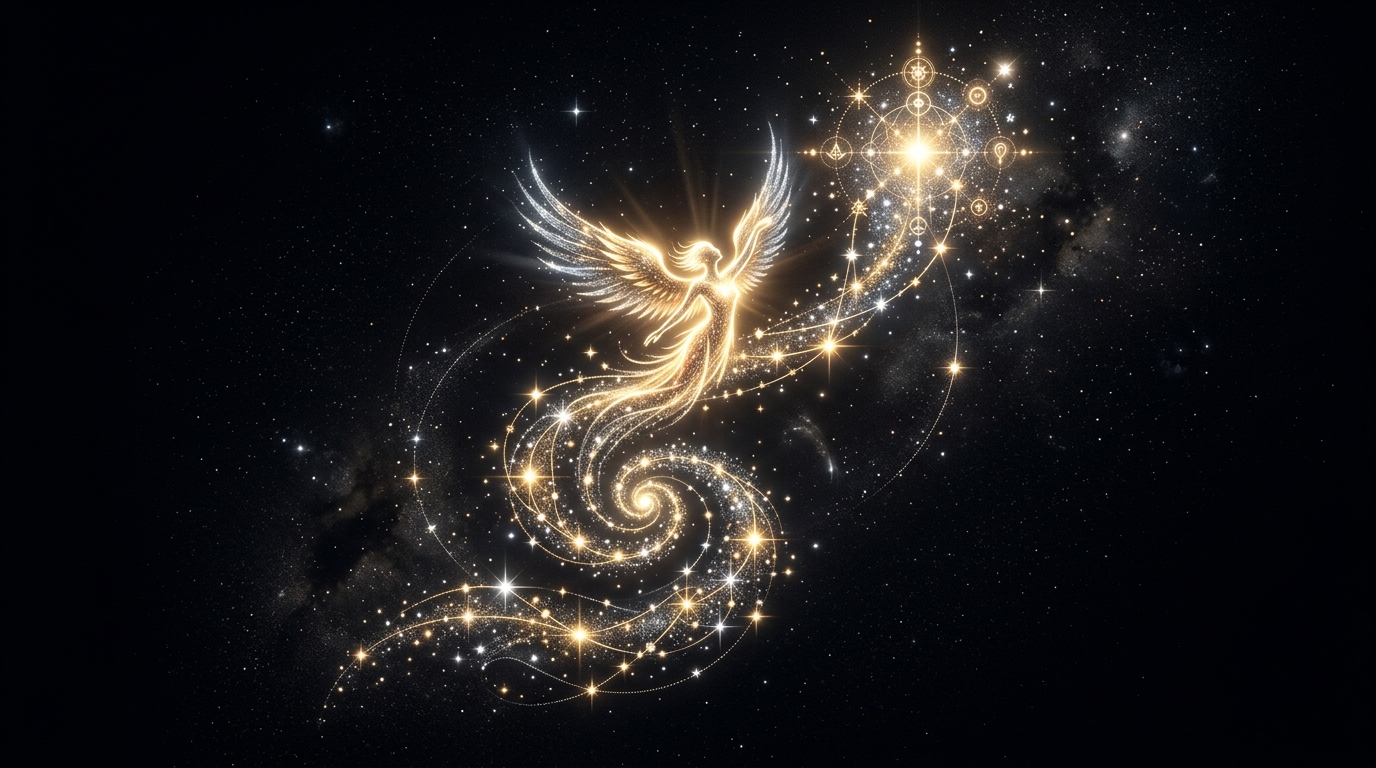 Visual representation of Mkunzi - Glowing constellation of soul elevation and transformation